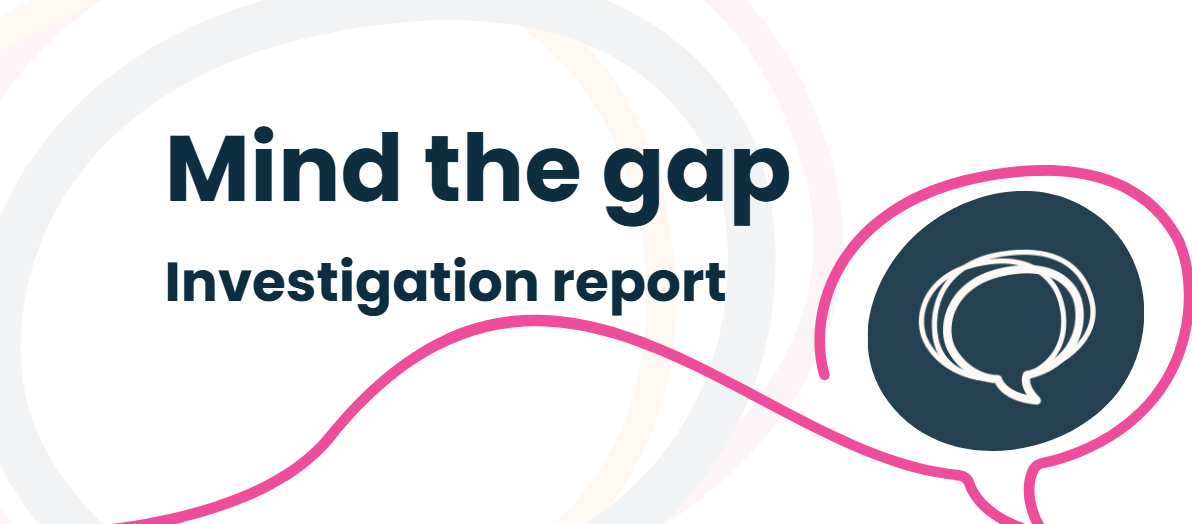 'Mind the gap investigation report' on white background with the NSO logo.